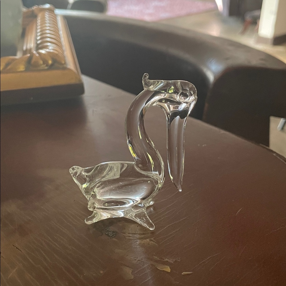 Elegant Glass Pelican Figurine